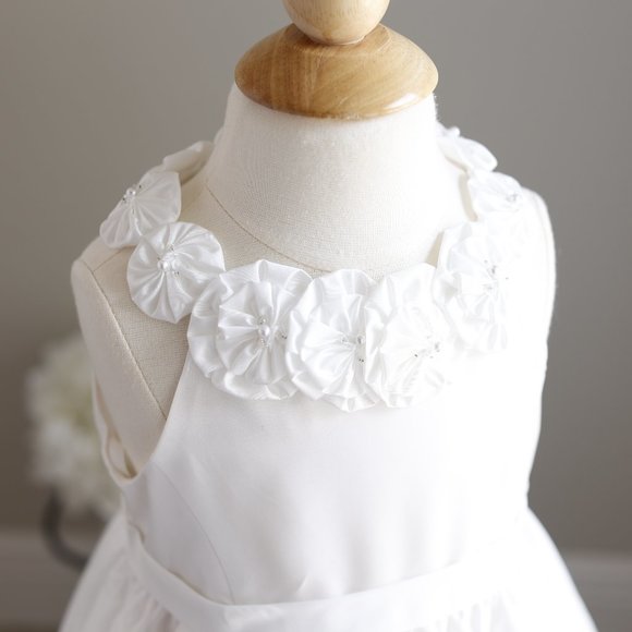 Off-White/Ivory Dress with Tiara Formal Flower Girl Size 5 Special Occasion NWT - Picture 2 of 7